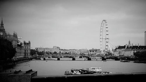 Suspension bridge over river