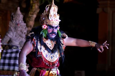 Close-up of man performing traditional dancing