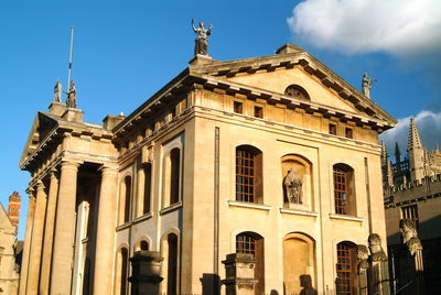 Low angle view of historic building against sky