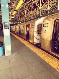 Train at railroad station platform