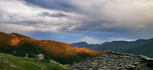 Scenic view of mountains against sky