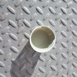 High angle view of coffee cup