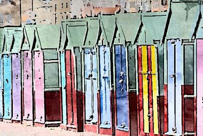 View of multi colored door