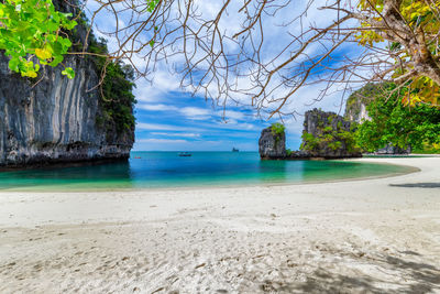 Scenic view of beach against sky