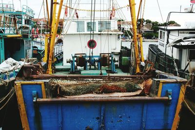 Interior of factory against fishing