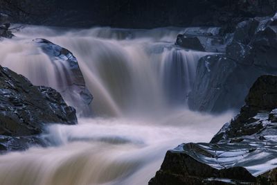 Low angle view of waterfall