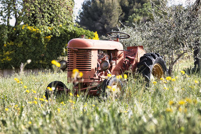 Tractor on field