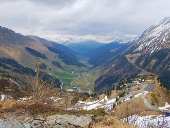 Scenic view of mountains against sky