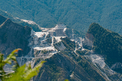 View of the carrara marble quarries.