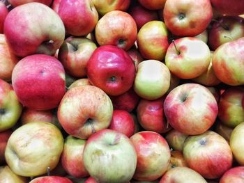 Full frame shot of apples for sale at market stall