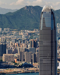 Aerial view of city buildings