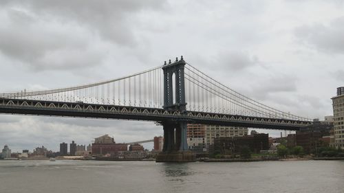 Low angle view of suspension bridge