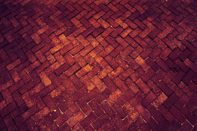 High angle view of cobblestone street