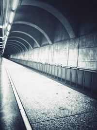 View of empty subway tunnel