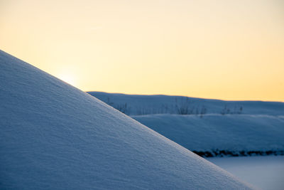 Fantastic landscape glowing by sunlight. dramatic wintry scene. kingisepp, russia, europe. beauty.