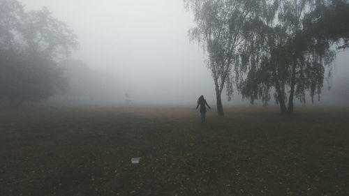 Full length of man in foggy weather
