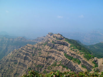 Scenic view of mountains against sky