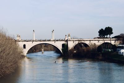 Bridge of river tiber in rome italy