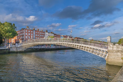 Ha'penny bridge and officially the liffey bridge, is a pedestrian bridge in dublin, ireland