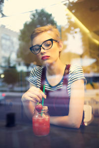 Young woman looking away