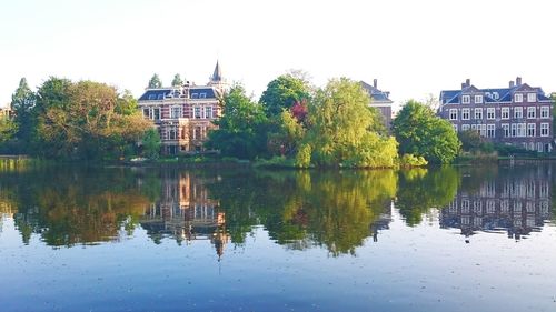 Reflection of buildings in water