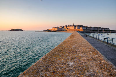 View of sea at sunset