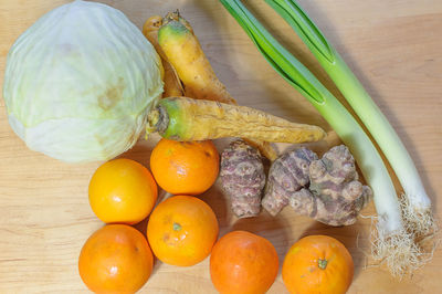 Close-up of fruits on table