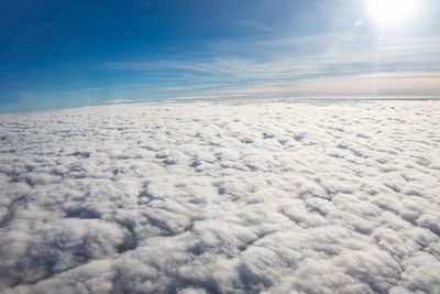 Scenic view of cloudscape against sky on sunny day