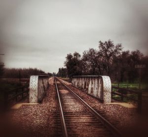 Railroad tracks on railroad track