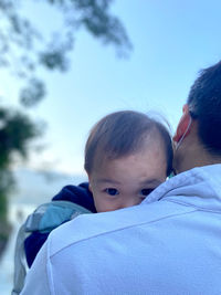Portrait of father and son