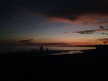 Scenic view of sea at sunset