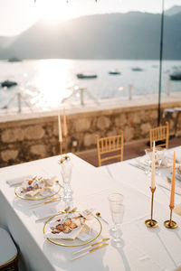 Place setting on table