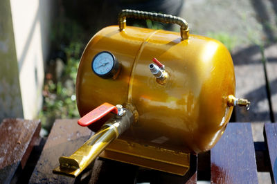 Golden yellow repainted air compressor pump 
