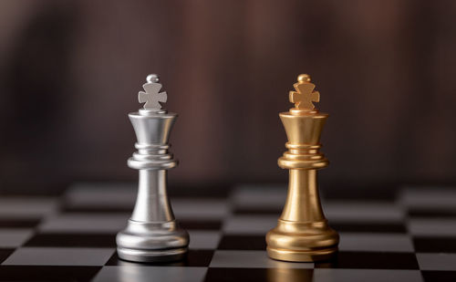 Close-up of chess pieces