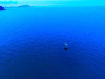 High angle view of sea against sky