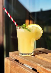 Close-up of drink on table