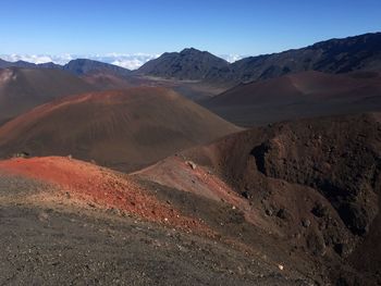 Scenic view of mountains against clear sky