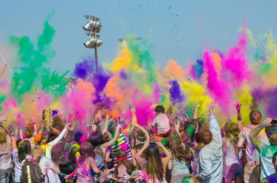 People celebrating holi