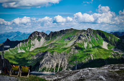 Scenic view of mountains against sky