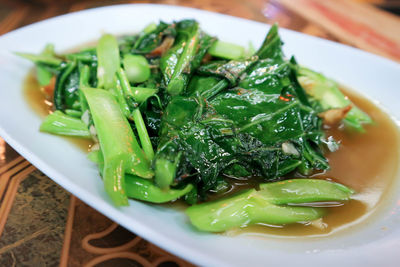 High angle view of salad in bowl