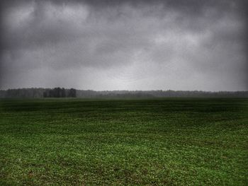 Scenic view of field against sky