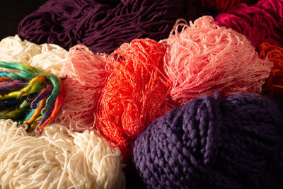 Full frame shot of colorful wool