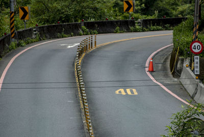 High angle view of road