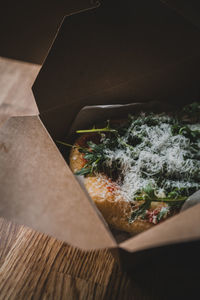 Close-up of food on table