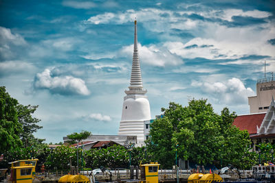 View of buildings against cloudy sky