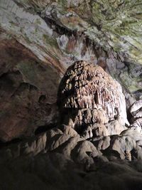 Close-up of rock formation in cave