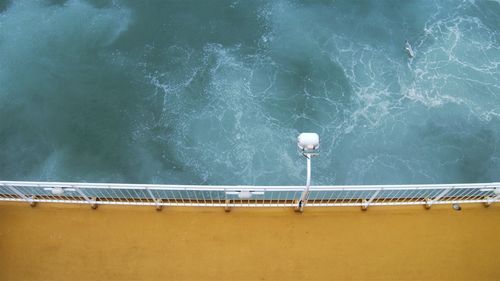 High angle view of boat in sea