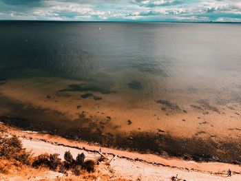 Scenic view of beach against sky