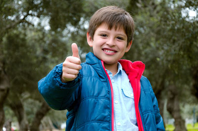 Portrait of boy smiling