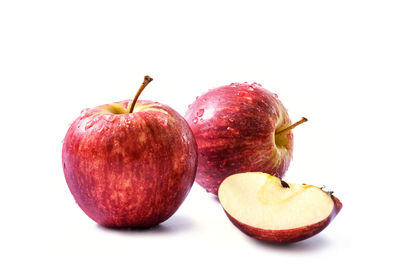 Close-up of apple against white background